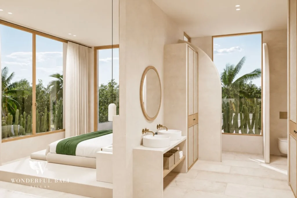 3BR off-plan Mediterranean villa for sale in Pererenan — double vanity bathroom