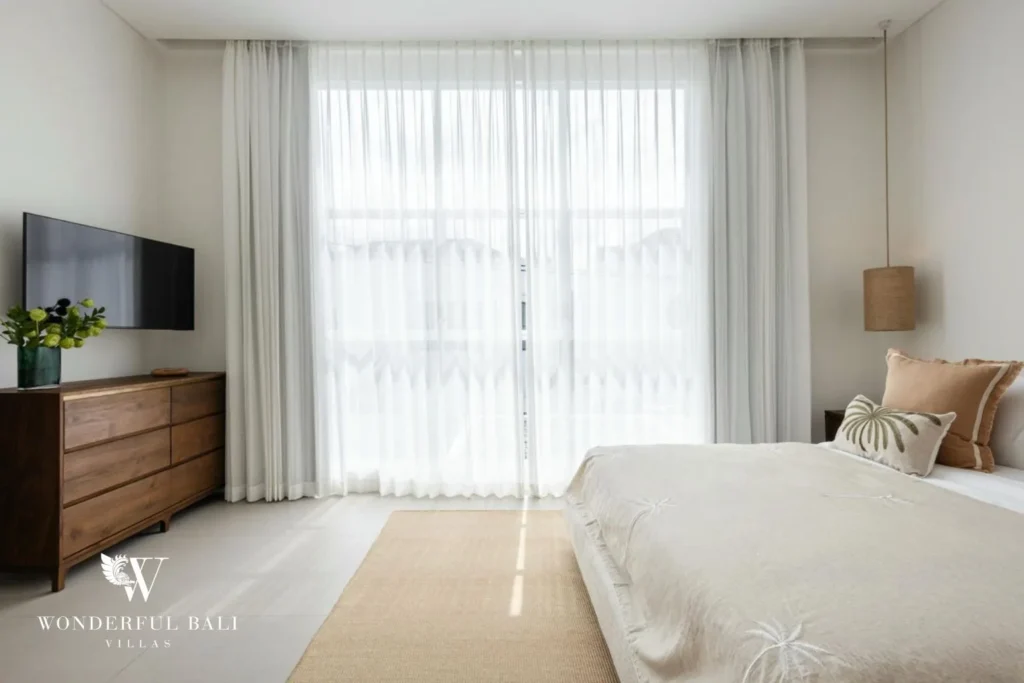 2BR modern villa in Umalas — master bedroom with smart tv