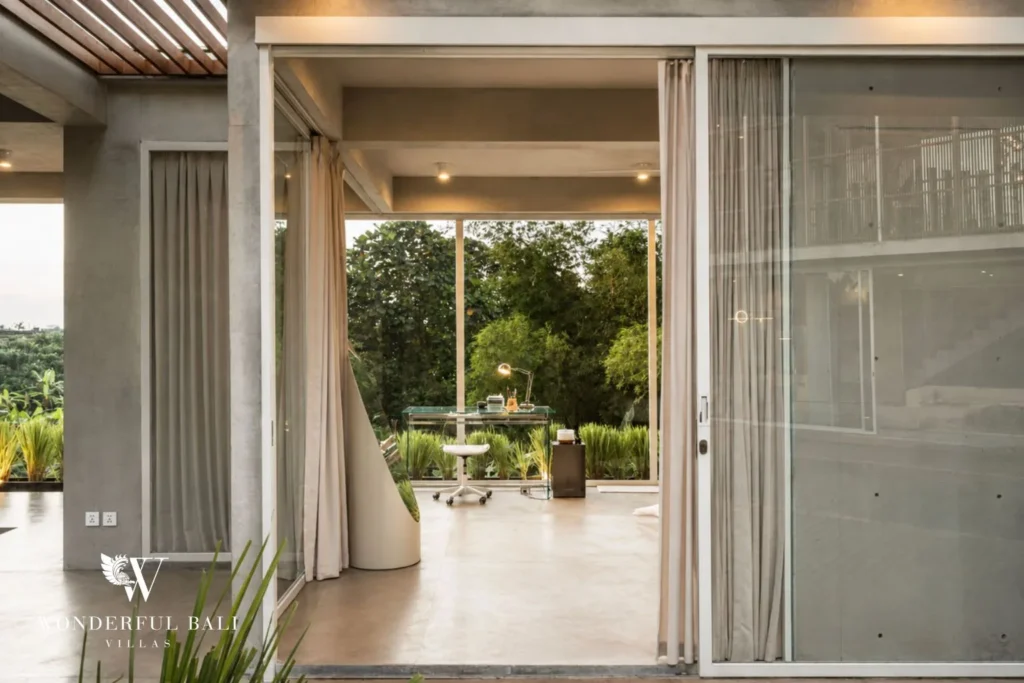 3BR modern villa in Pererenan — living opening to garden