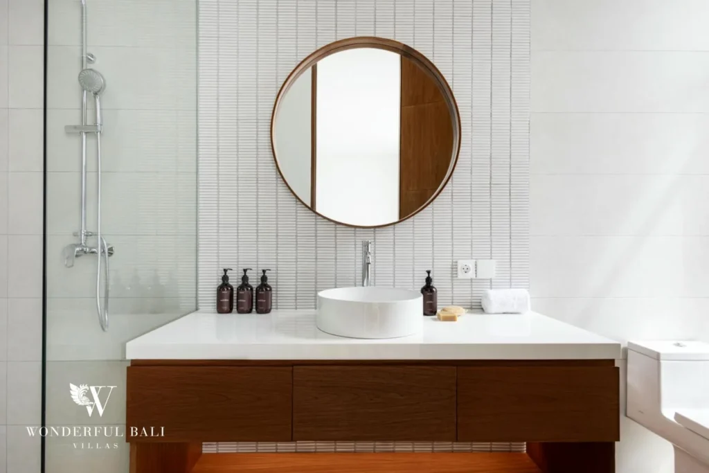 2BR modern villa in Umalas — en suite bathroom with walk in shower
