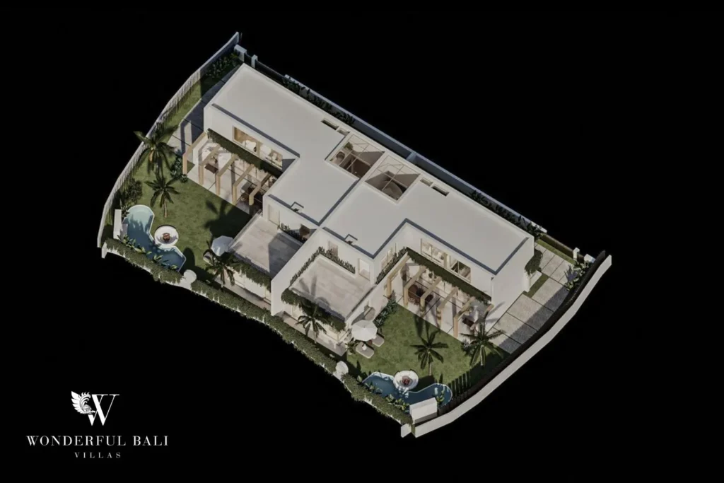 3BR off-plan Mediterranean villa for sale in Pererenan — aerial site plan of the development