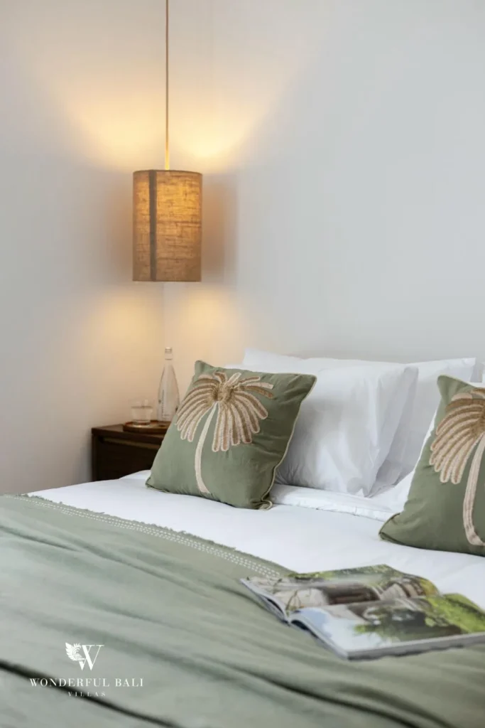 2BR modern villa in Umalas — bedroom bedside detail