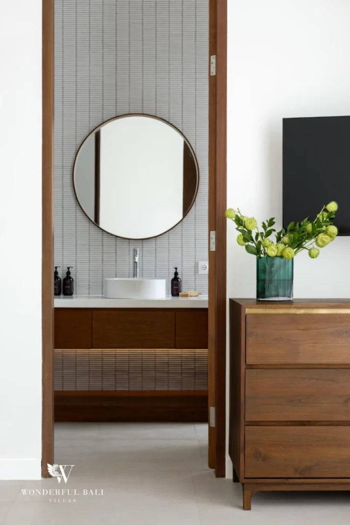 2BR modern villa in Umalas — bedroom vanity with mirror