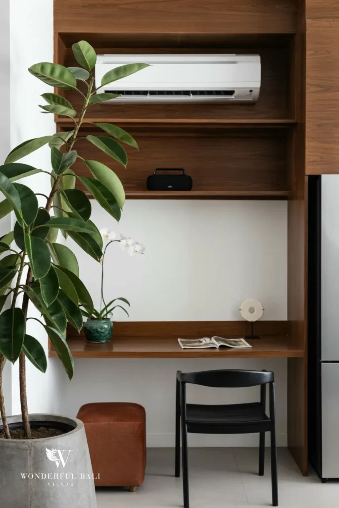 2BR modern villa in Umalas — study nook with workspace