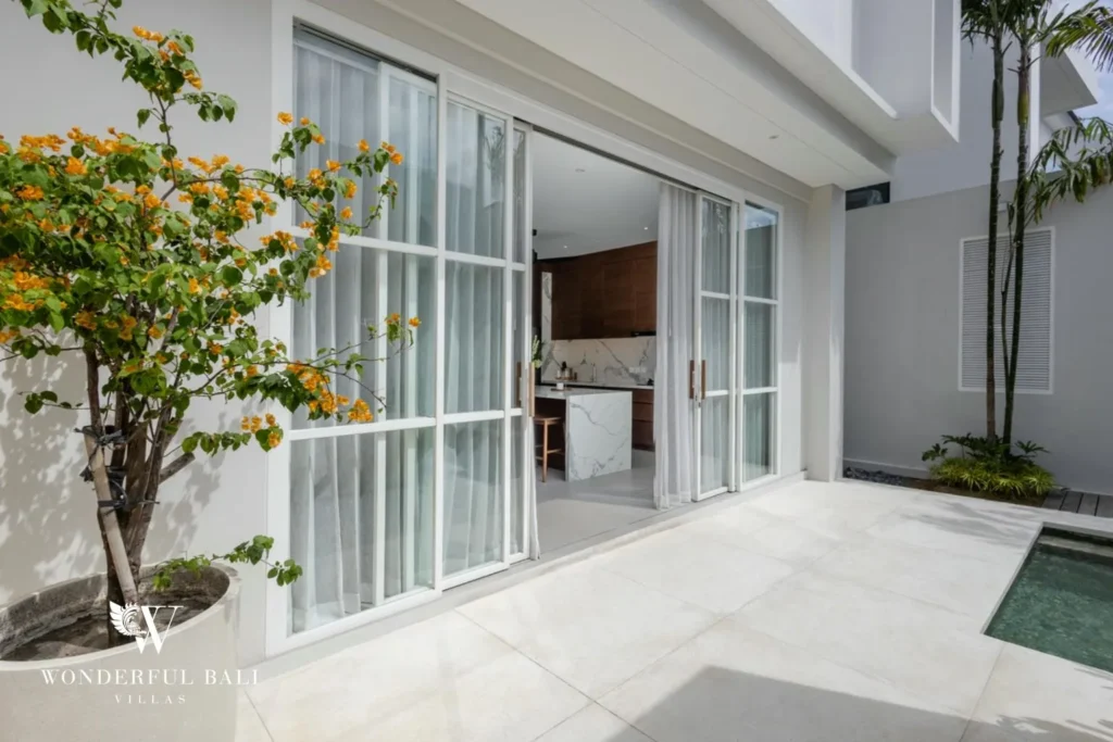 2BR modern villa in Umalas — semi outdoor living opening to pool