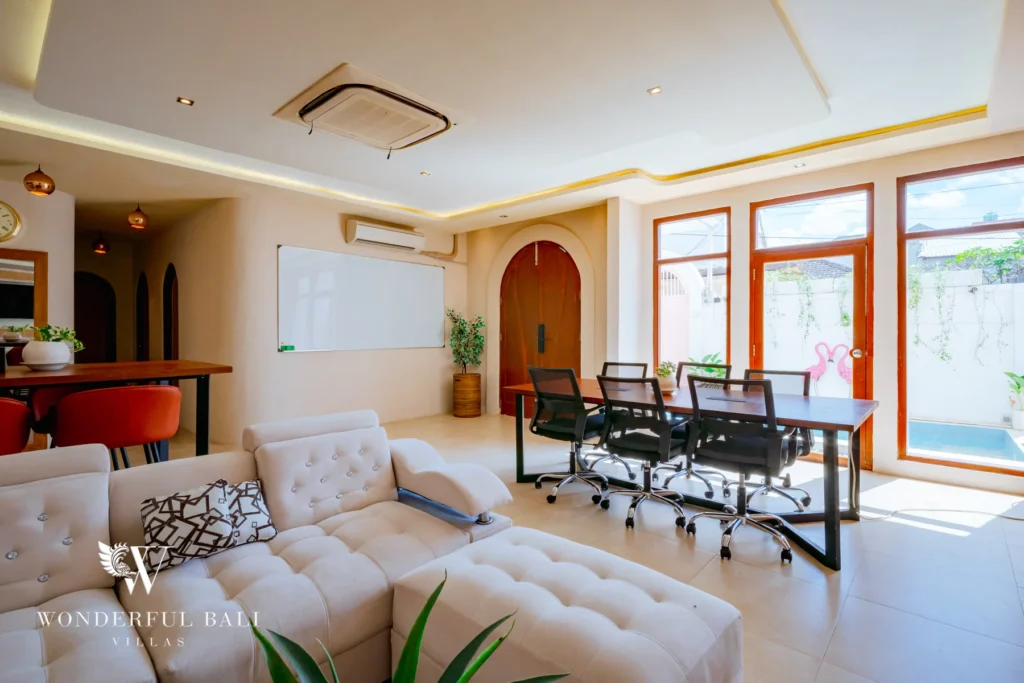 4BR villa for rent in Padonan, Canggu — living lounge