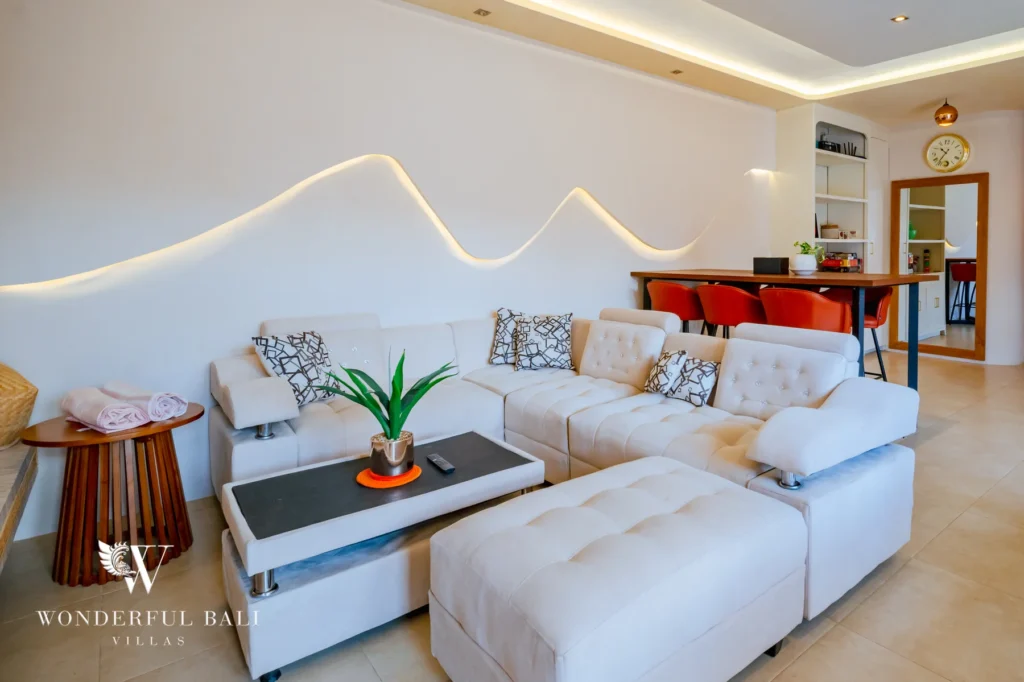 4BR villa for rent in Padonan, Canggu — open plan living