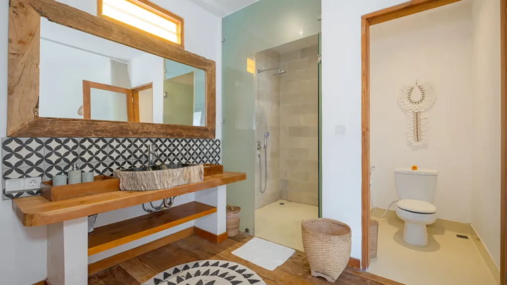 Ensuite bathroom at Villa Metisse, a 4-bedroom private-pool villa in Seminyak, Bali