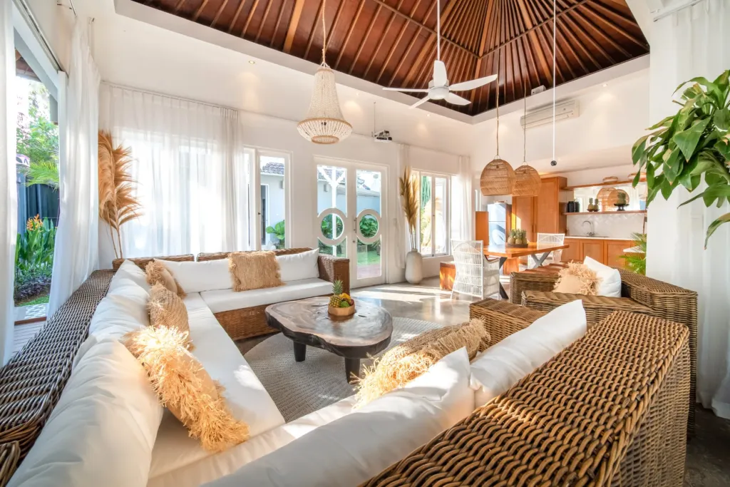 Villa Moana, Canggu — living room, kitchen area at Villa Moana, Canggu
