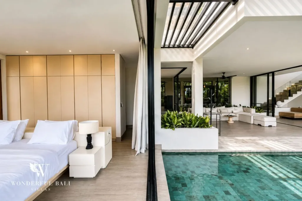 4BR villa for rent in Babakan, Canggu — bedroom, direct pool access