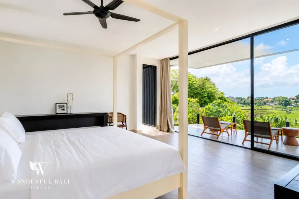 4BR villa for rent in Babakan, Canggu — bedroom, balcony