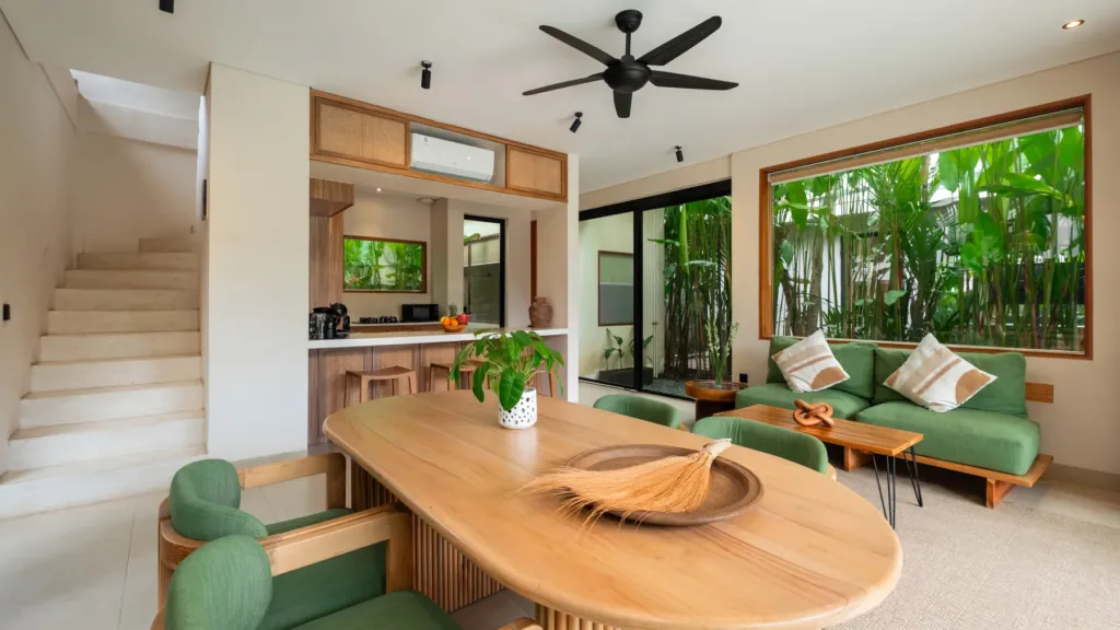 Lexington Palace Villa, Uluwatu — dining, table beside the staircase at Lexington Palace Villa