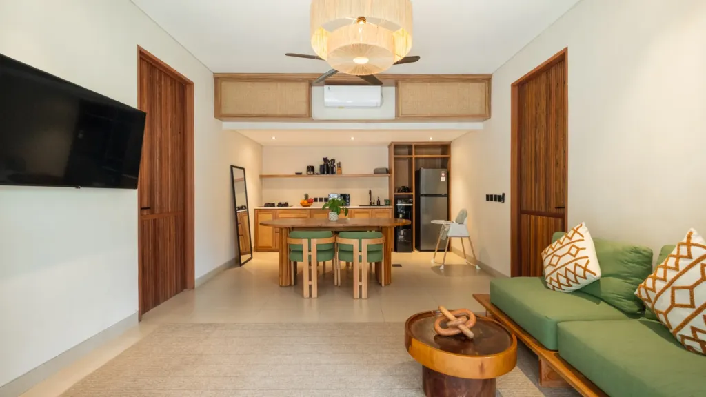Lexington Palace Villa, Uluwatu — living room, a green sofa at Lexington Palace Villa