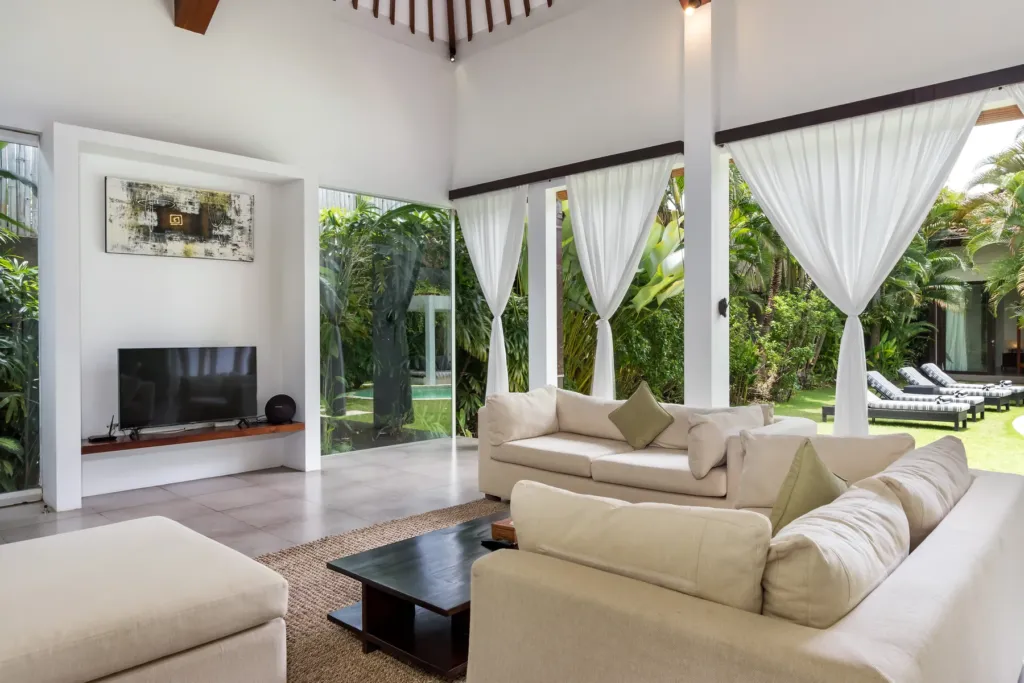 Villa Alice Dua, Seminyak — living room, television at Villa Alice Dua