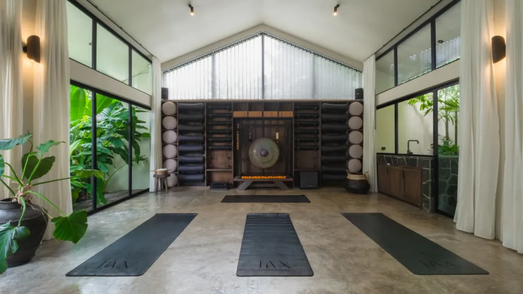 Yoga shala at Villa Jaxé, a 5-bedroom private-pool villa in Bingin, Bali