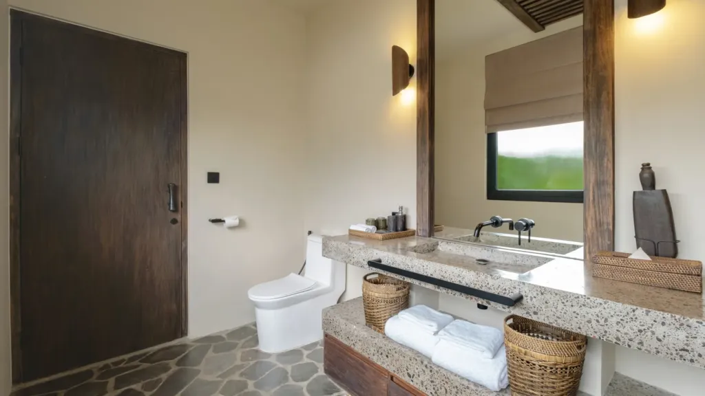 Bedroom 2 ensuite bathroom at Villa Jaxé, a 5-bedroom private-pool villa in Bingin, Bali