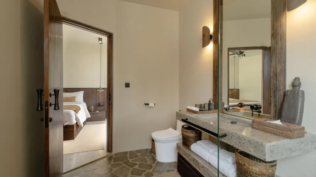 Bedroom 3 ensuite bathroom at Villa Jaxé, a 5-bedroom private-pool villa in Bingin, Bali