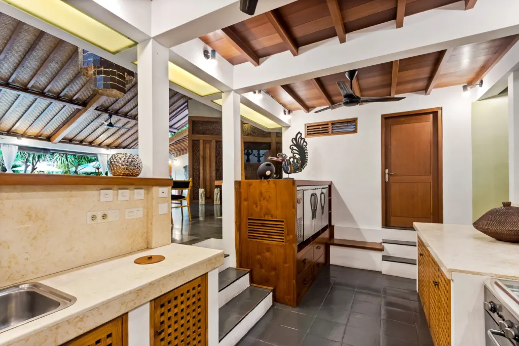 Kitchen and pantry area at Villa Shantika, Seminyak