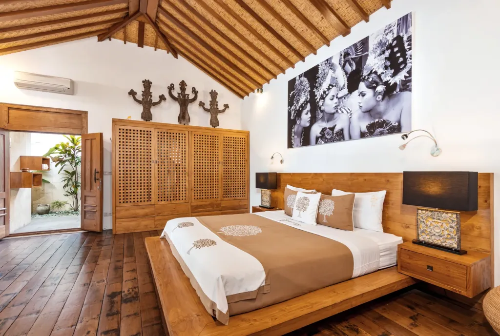 Master bedroom at Villa Shantika looking through to the adjoining room