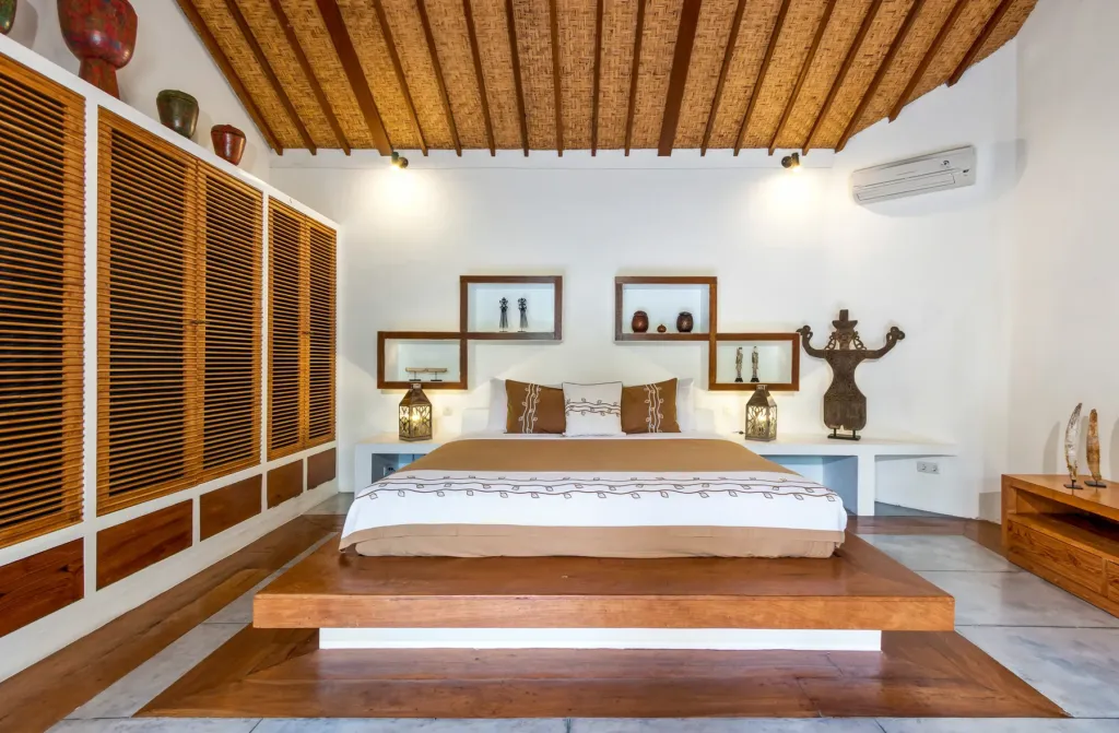 Third king bedroom at Villa Shantika with shuttered windows