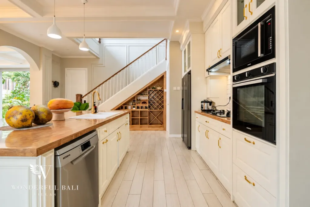5BR villa for sale in Pererenan — built-in oven, microwave and dishwasher in the kitchen