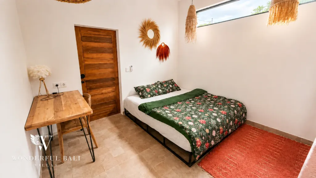 3BR villa for rent in Umalas — bedroom 3, guest bedroom with a desk and workspace
