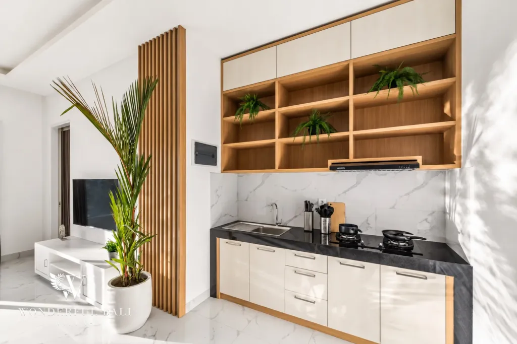 2BR villa for rent in Kaba-Kaba, Bali — kitchen, fitted kitchen with induction cooktop