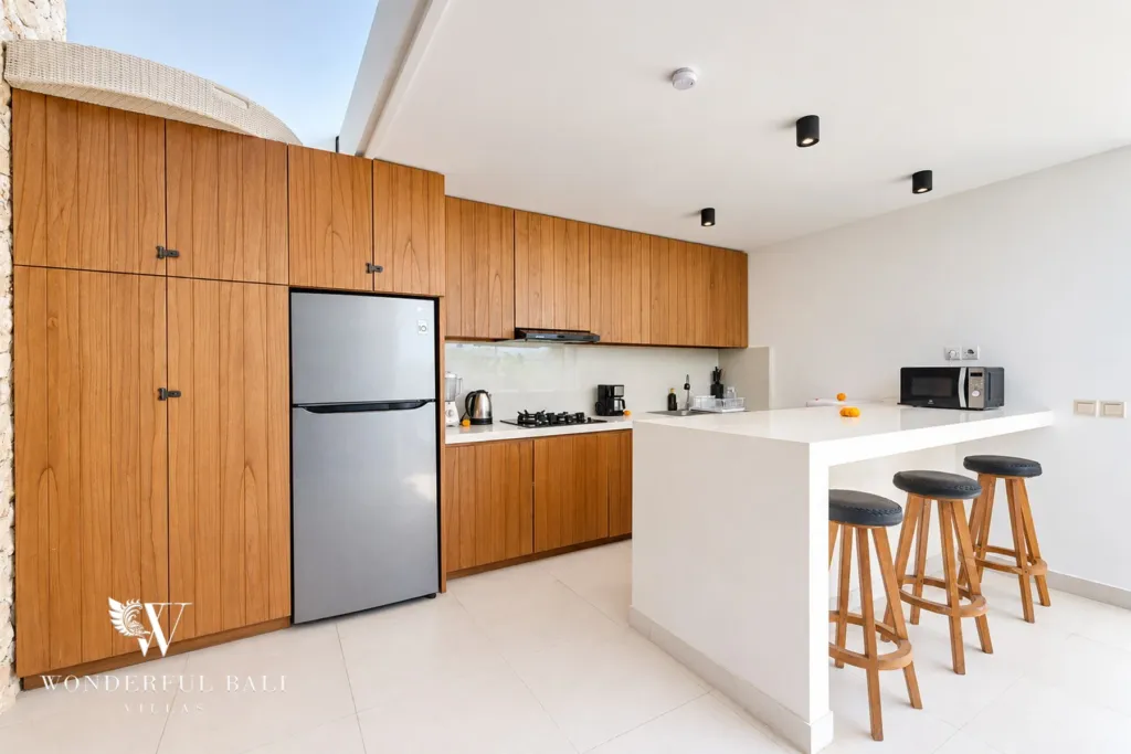 3BR villa in Berawa, Canggu, Bali — kitchen, fully equipped kitchen with fitted units