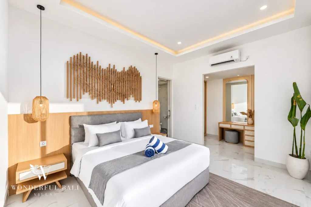2BR villa for rent in Kaba-Kaba, Bali — bedroom, the second king bedroom with its dressing table and en-suite