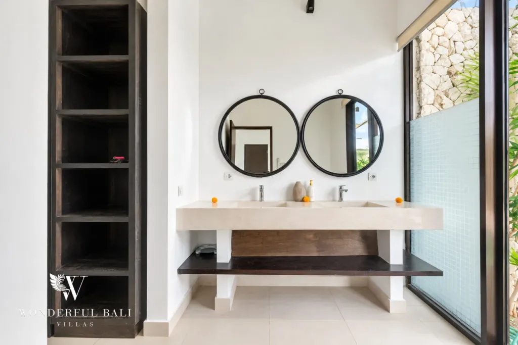 3BR villa in Berawa, Canggu, Bali — bathroom, en-suite bathroom with a double vanity
