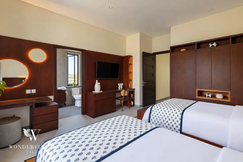 3BR villa for rent in Ungasan, Uluwatu — bedroom, the twin bedroom from the doorway