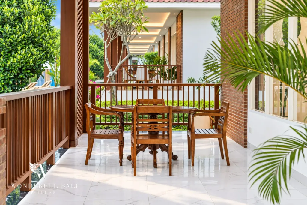 2BR villa for rent in Kaba-Kaba, Bali — terrace, outdoor dining on the covered terrace