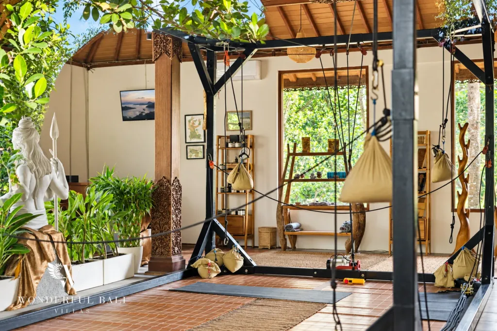 2BR villa for rent in Kaba-Kaba, Bali — interior, fitness room in the estate facilities