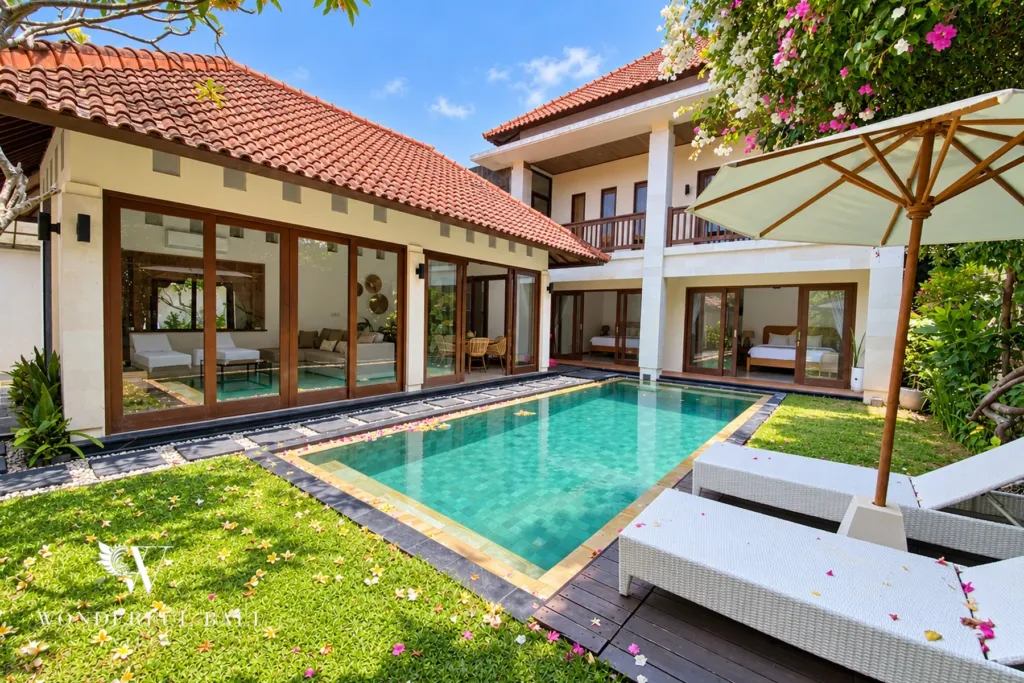3BR villa Berawa, Canggu — tropical villa with private pool, terracotta roofs and garden in central Berawa