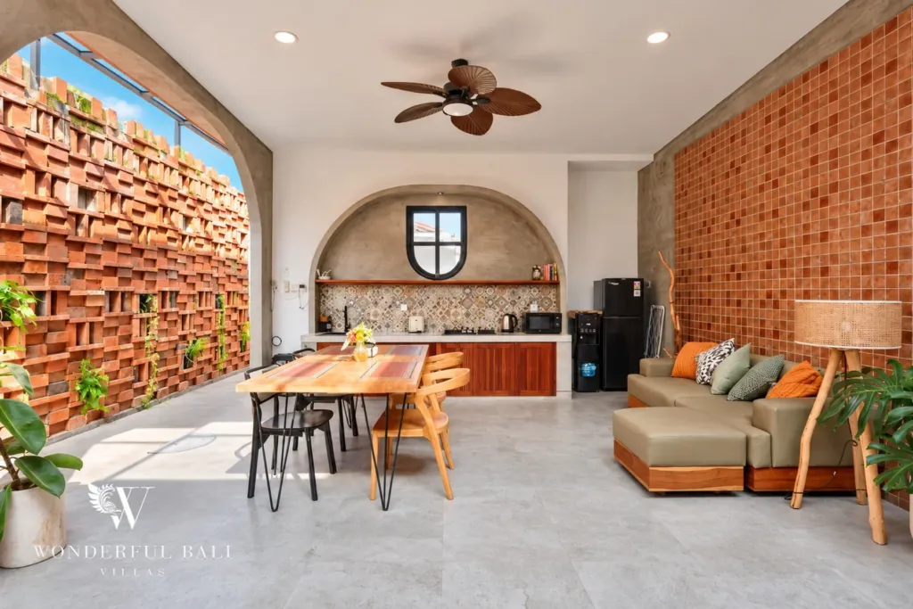 2BR villa for sale in Sanur — open living, dining and kitchen under a skylight