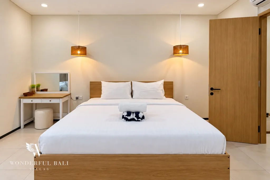 2BR villa for sale in Sanur — primary bedroom with dressing table