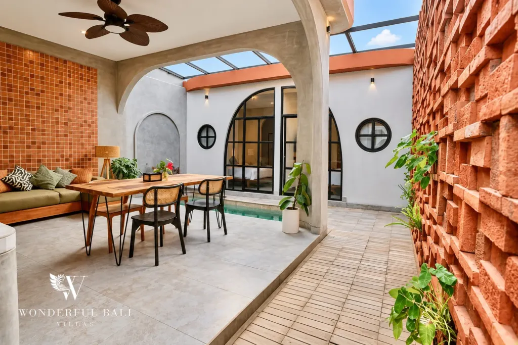 2BR villa for sale in Sanur — living area seen from the courtyard