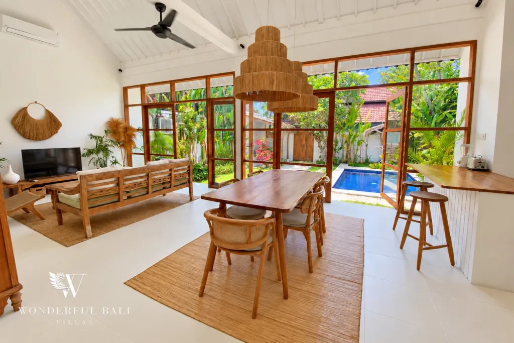 2BR villa Berawa, Canggu — open living and dining area