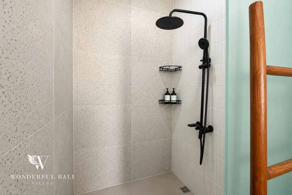 2BR villa for sale in Sanur — walk-in rain shower