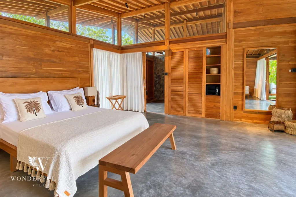 3BR villa Seseh, Canggu — bedroom seating and wardrobe