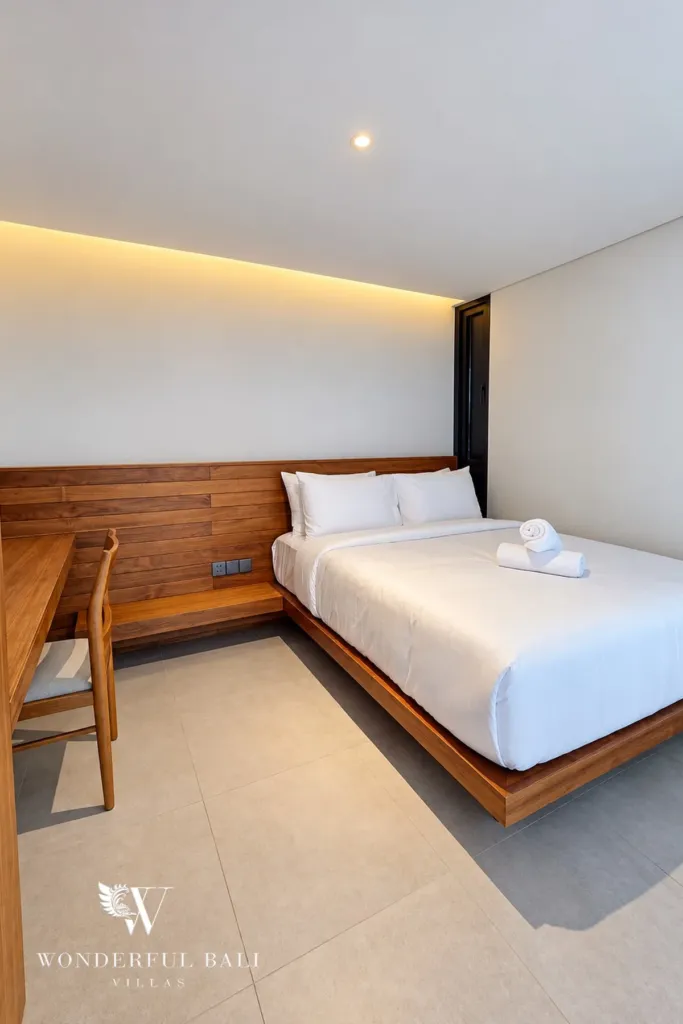 3BR villa long term rental Canggu — bedroom with work desk
