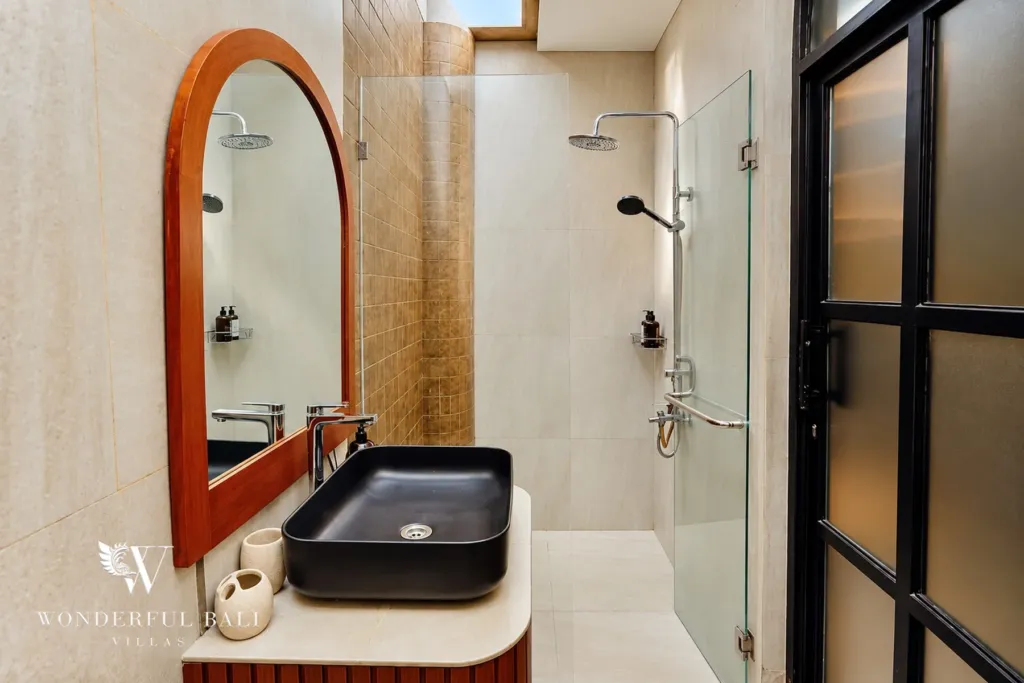 2BR villa for sale in Sanur — ensuite vanity and walk-in shower