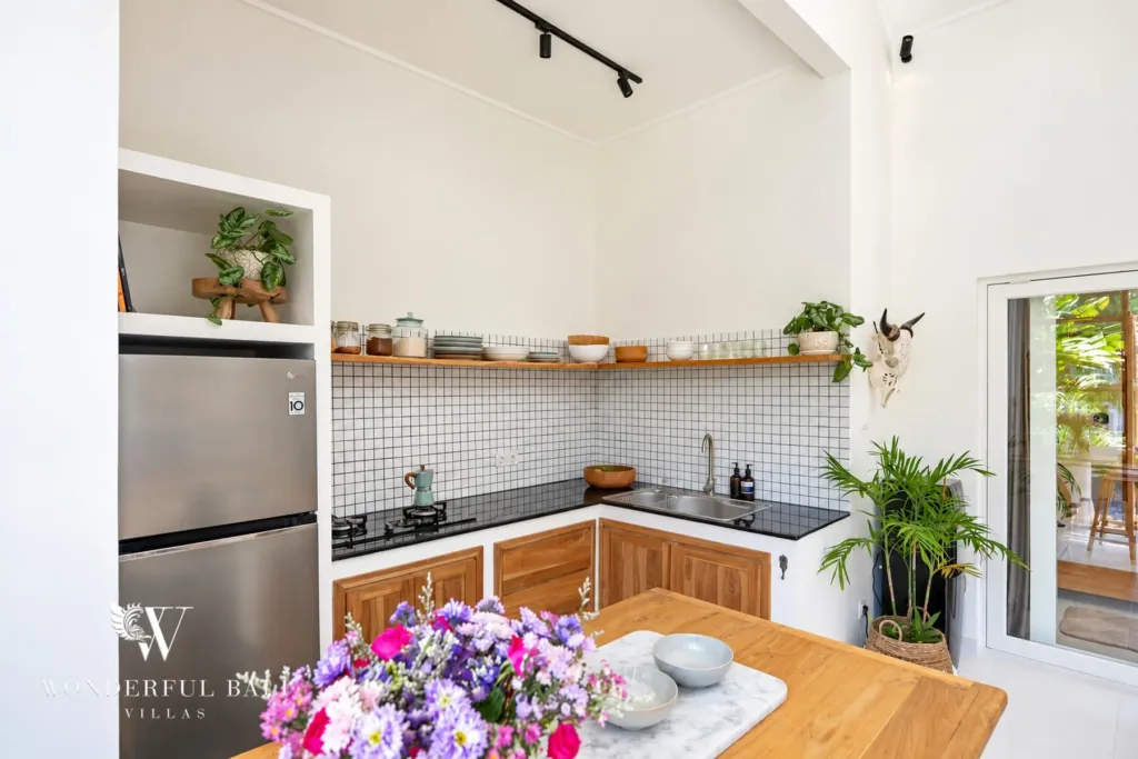 2BR villa Berawa, Canggu — kitchen corner