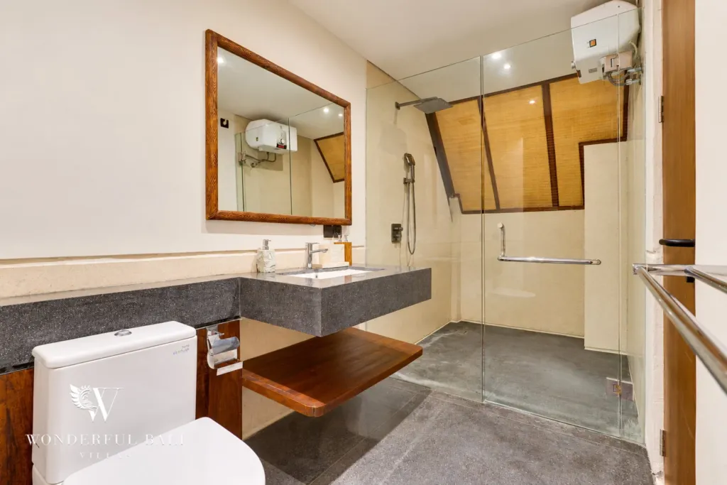 4BR villa for sale in Canggu — bathroom with walk-in shower