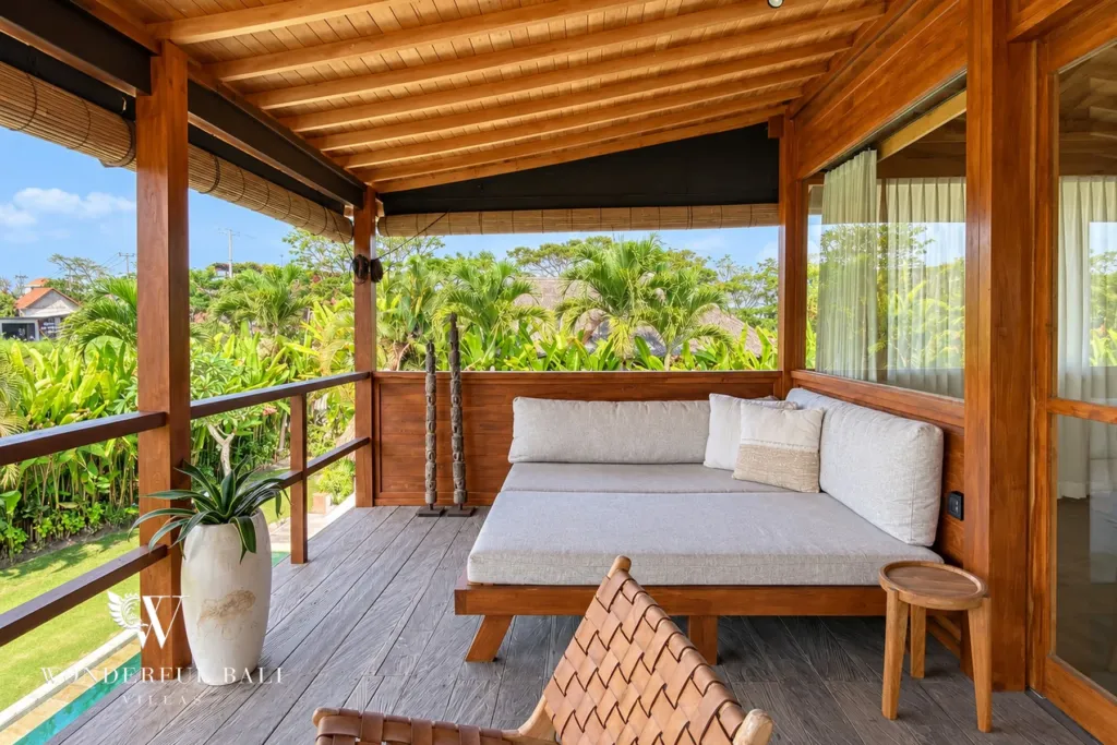 3BR villa Seseh, Canggu — upper terrace daybed