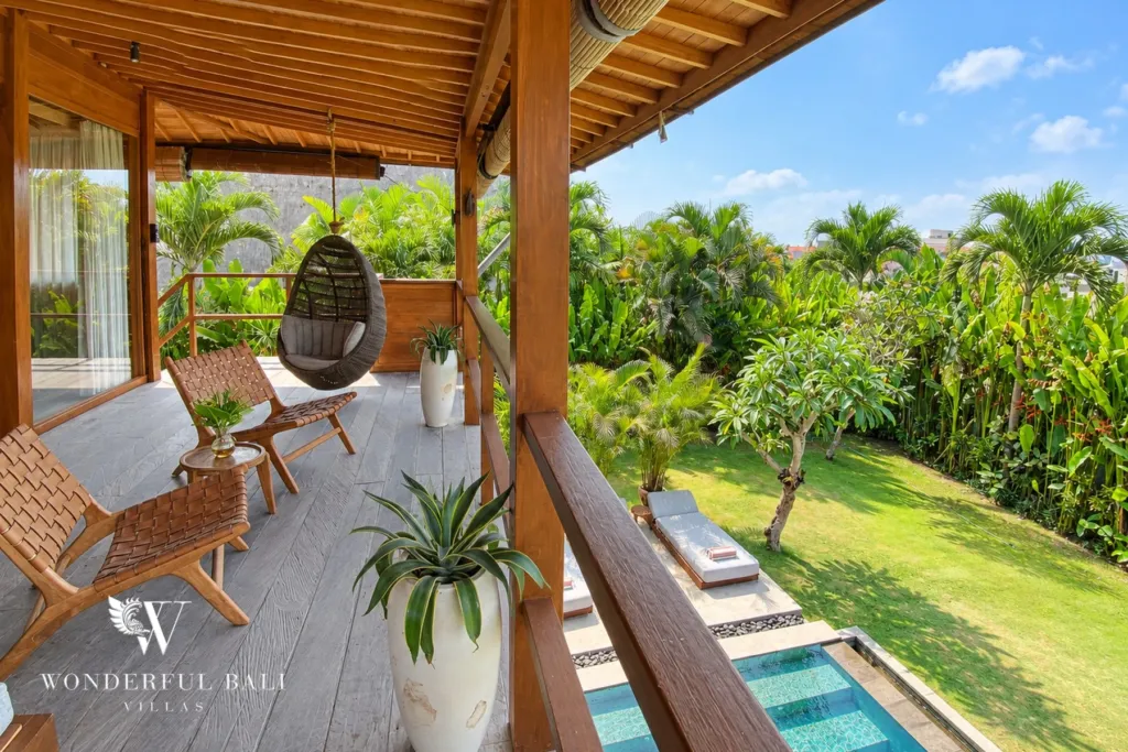 3BR villa Seseh, Canggu — upper terrace panorama