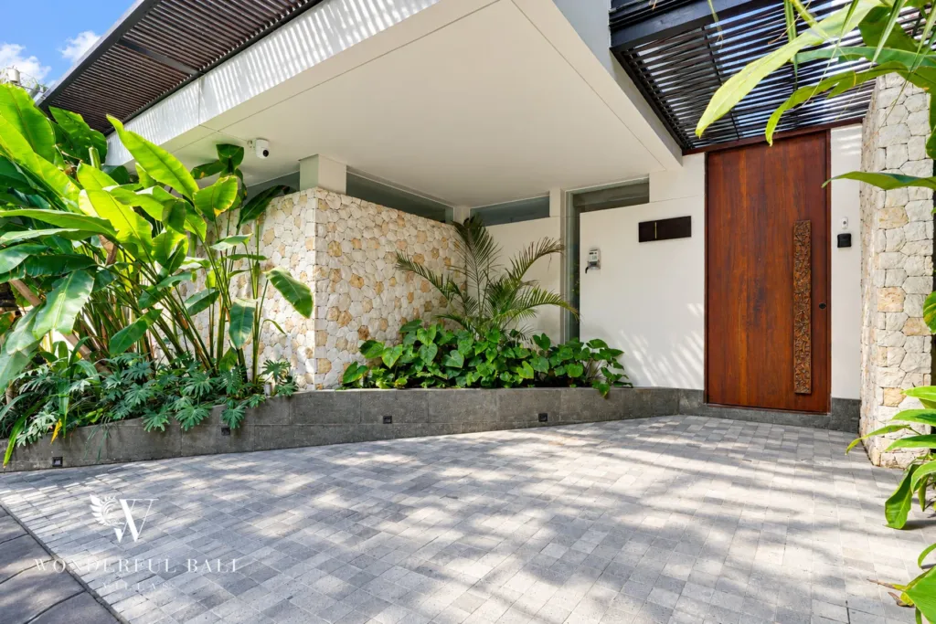 4BR villa for sale in Canggu — covered parking at the front door