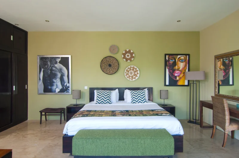 Spacious master bedroom interior at Villa Casaneo Bali.