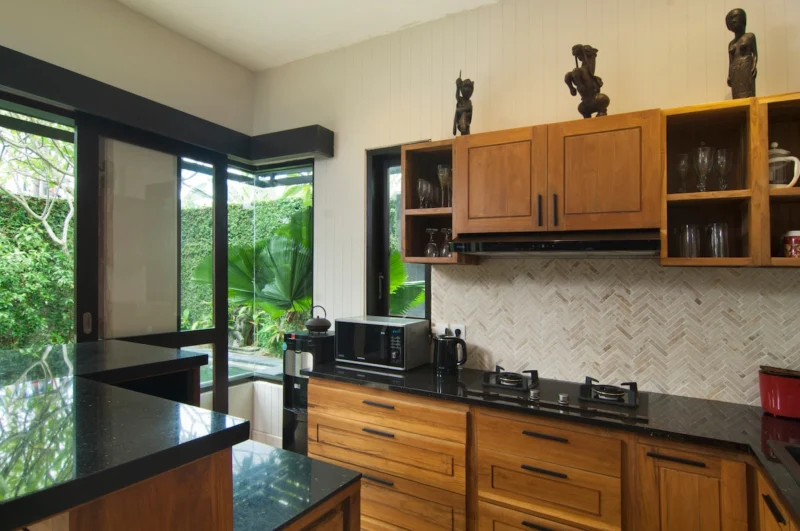 Fully equipped kitchen at Villa Casaneo Bali.