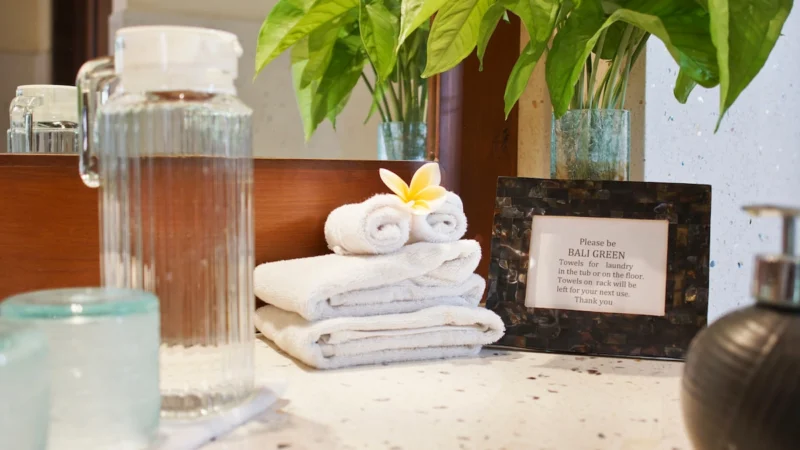 Bathroom amenities provided for guests at Villa Bali Maja.